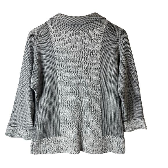 Nic Zoe Chunky Knit Cardigan Sweater Womens Lg Big Buttons Boho Lagenlook Gray - Picture 2 of 11